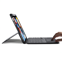 Keyboard Backlit 7 RGB, casing iPad Ultra tipis ramping dengan Keyboard generasi ke-10 Multi bahasa ABS 78 tombol