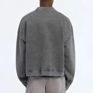 Sweatshirts surdimensionnés à col ras du cou en coton éponge français délavés à l'acide vintage pour hommes Streetwear impression DTG personnalisée automne 100% - Product Image 6