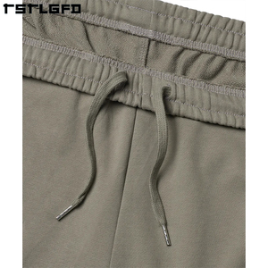 Short de survêtement d'été unisexe avec logo personnalisé Design durable délavé à l'acide en coton épais point contrasté décontracté pour hommes femmes - Product Image 5