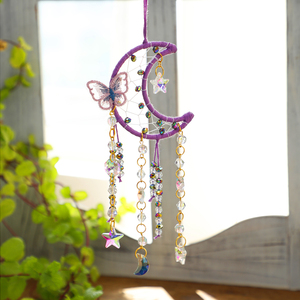 Papillon capteur de rêves enfants Boho petit cristal capteur de rêves Mini lune <span class=keywords><strong>voiture</strong></span> rétroviseur décor noël anniversaire femmes cadeaux - Product Image 2