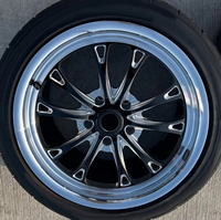 Jantes GROUND FLIGHT GF054 en alliage d'aluminium forgé multi-rayons pour Drag Racing - Avant Skinny & Arrière Beadlock (5x114.3/127/120.65)