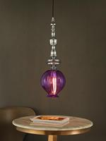 Lustre de chevet LED en verre fait main, style nordique moderne et simple, luminaire suspendu ovale de luxe pour la décoration de chambre
