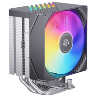Enfriador de CPU de torre única SNOWMAN MX40-ARGB-BK, 4 tubos de calor de cobre, 200W TDP BS100, ventilador ARGB de 5V para LGA1700 LGA1851 AM5 AM4