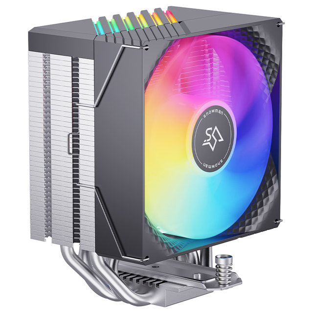 SNOWMAN MX40-ARGB-BK Single Tower CPU Cooler 4 Copper Heatpipes 200W TDP BS100 5V ARGB Fan For LGA1700 LGA1851 AM5 AM4