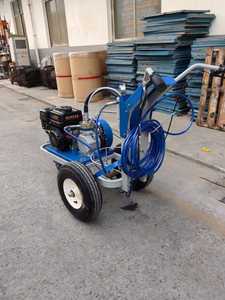 Macchina Traccialinee Stradale a Spinta Manuale Senza Aria per Pavimentazione Monocomponente o Bicomponente, Macchina per Marcatura a Spruzzo a Freddo - Product Image 2