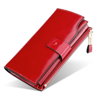 Großhandel Classic Style Brown Echt leder Travel Long Clutch Wallet Mit Sim Card Pocket Slots