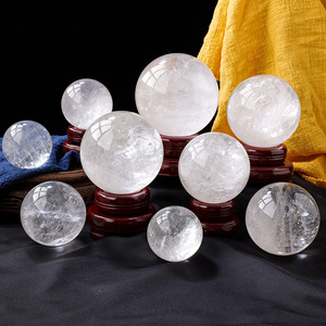 Wholesale Natural White Snow Phantom Quartz Clear Quartz RainbowSphere Polished Healing Stone Meditation Accessory for Wicca - Product Image 4