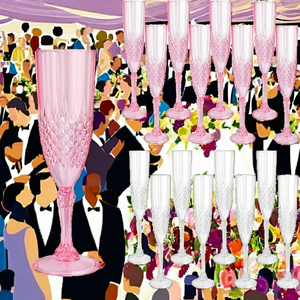 Flute da Champagne in Plastica Infrangibile da 6 OZ, Calice di Lusso Riutilizzabile <span class=keywords><strong>per</strong></span> Matrimoni, Bar, Feste, Eventi e <span class=keywords><strong>San</strong></span> <span class=keywords><strong>Valentino</strong></span> - Product Image 2