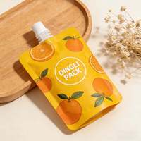 Pochette souple personnalisée avec bec verseur, sachet alimentaire pour jus sucré, emballage liquide de qualité alimentaire avec bouchon à vis
