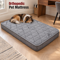 Matelas orthopédique personnalisé pour chien avec options de surpiqûres et de passepoil pour les commandes de literie pour animaux de marque