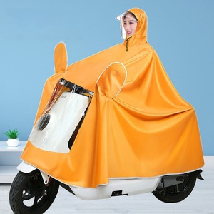Poncho de <span class=keywords><strong>pluie</strong></span> imperméable en tissu Oxford épais avec couvre-miroir, à capuche, pour adulte, pour le cyclisme, le vélo et la moto - Product Image 1