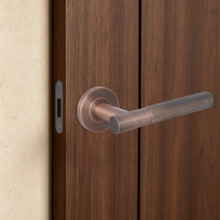 Poignée de porte moletée en cuivre antique conforme ISO9001, en acier inoxydable, pour porte en bois, chambre et hôtel, vente en gros
