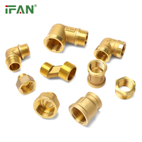 Vente directe d'usine IFAN Raccords filetés en laiton ASTM F2788 Matériaux de plomberie forgés Raccord de tube en laiton 1/2 "-2" Raccords en laiton