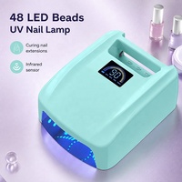 Sèche-ongles sans fil haute puissance 72W, lampe UV LED avec base amovible, mode indolore compatible avec tous les gels