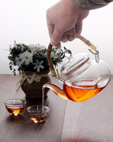 Théière avec filtre, carafe à eau en verre borosilicate, théière en verre avec infuseur, théière 950 ml/32 oz, bouilloire à thé pour cuisinière