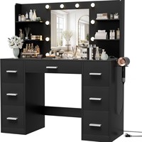 Table de toilette de luxe pour chambre à coucher 110 cm avec panneau MDF certifié CE et miroir