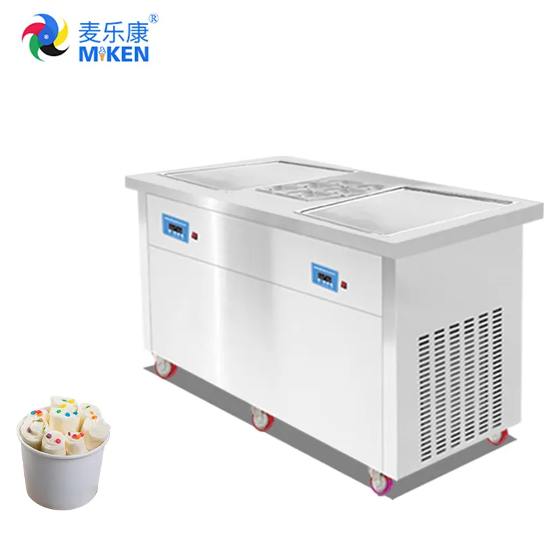 Rolo de sorvete caseiro de MK-PF2S 6c, fabricante de sorvetes caseiros/placa fria/redonda icecream rolo, fábrica, geladeira fria