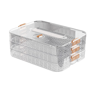 Multi Layer Thickened Dumpling Box Food Grade Stackable Divided Fridge Storage <b>Container</b> With Clip On Lid Freshness Preservation - Product Image 4