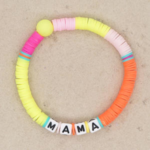Pulseras de Cuentas con Letras de Palabras Inspiradoras Personalizadas, Joyería de Verano, Pulsera de Arcilla Polimérica Suave con Iniciales para Mujeres y Niñas - Product Image 3