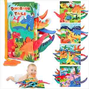 Tummy Time Cloth <b>Book</b> Toy for Infant 0-6 6-12 Months Touch and Feel Sensory Crinkle <b>Book</b> with Teether for <b>Toddler</b> - Product Image 1