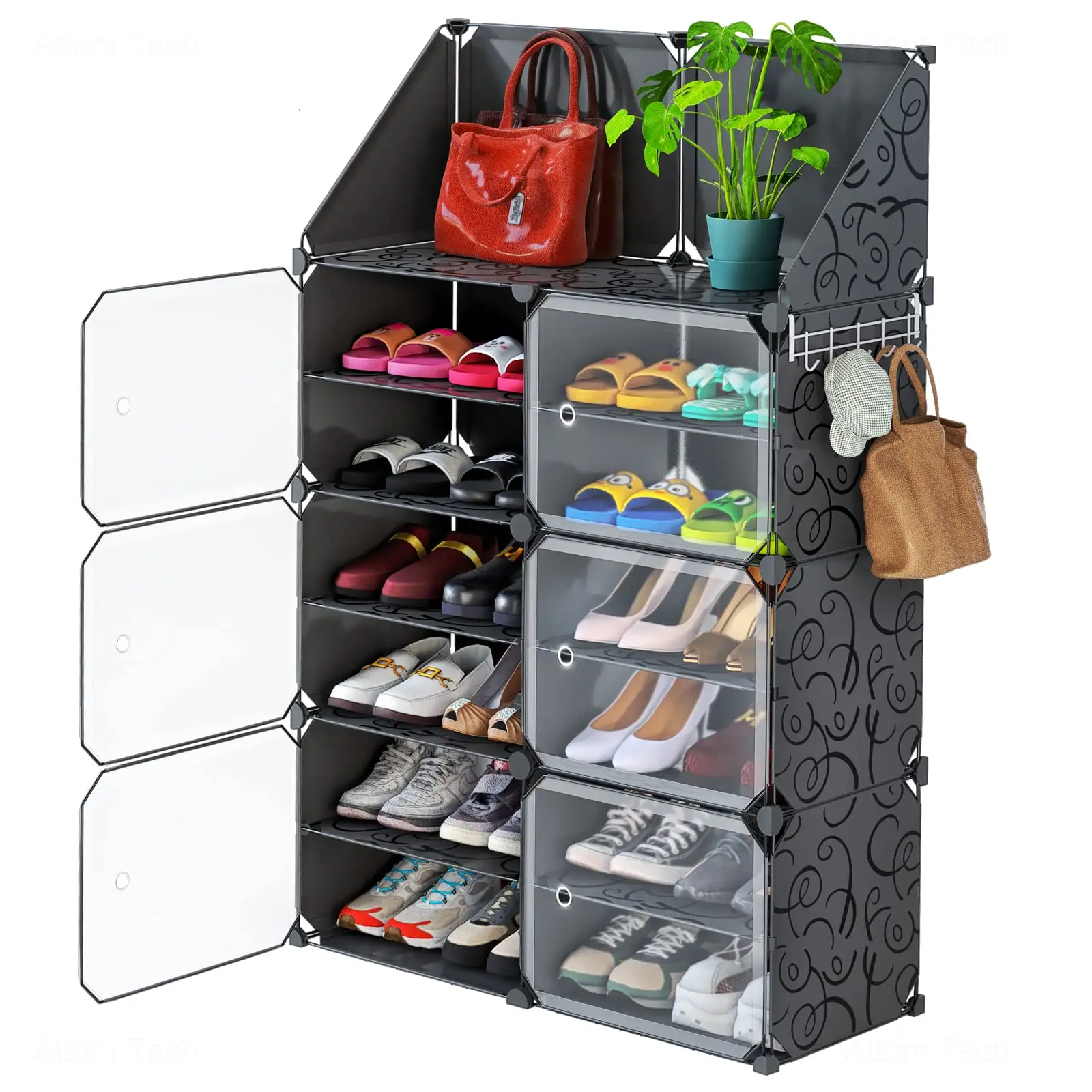 Expandable Free-Standing Stackable Portable Folding Shoe Rack For Home Storage Foldable Organiser