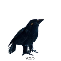 Corbeaux à plumes noires réalistes pour accessoires de décorations murales de fête d'Halloween