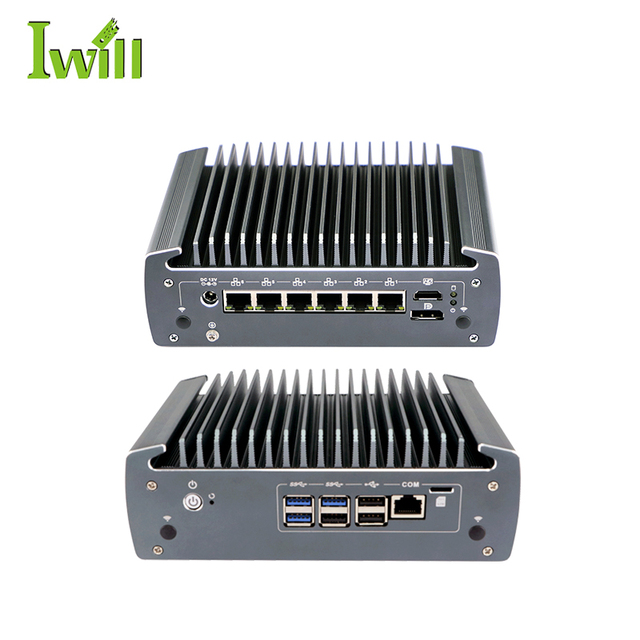 High Quality Barebone Computer Core I5 10310U Fanless Mini Pc with 6 Intel I226-v 2.5G Lans 3 USB3.0 3 USB2.0 Firewall Router