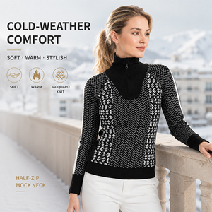 <b>Wool</b> Women's Long Sleeve Sweater <b>Base</b> <b>Layer</b> Outdoor Ski High Neck Thickened Knit Top Custom Logo Premium Warm Soft Breathable Wi - Product Image 4