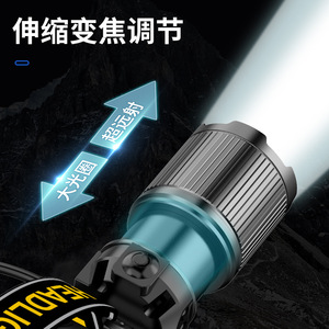 Headlight Led Rechargeable <b>Battery</b> 4800Mh White <b>Light</b> Outdoor Lighting Flashlight With Digital Power Display - Product Image 5