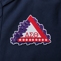 Patch brodé pour sororité Delta Sigma Theta, motif triangle fleur violette et lettres grecques, thermocollant pour vêtements