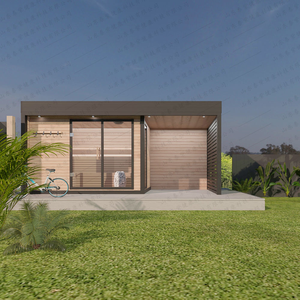 ساونا جافة فاخرة عالية الجودة للحدائق الخارجية، ساونا بخار رطب كبيرة تعمل بالخشب مع فرن تسخين كهربائي بقوة 6 كيلو واط وقدرة 9 كيلو واط - Product Image 5