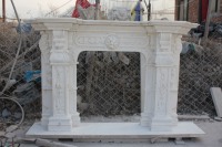 Cheminée en marbre blanc naturel de style victorien, sculptée à la main, pour décoration intérieure de villa, design d'usine, vente chaude