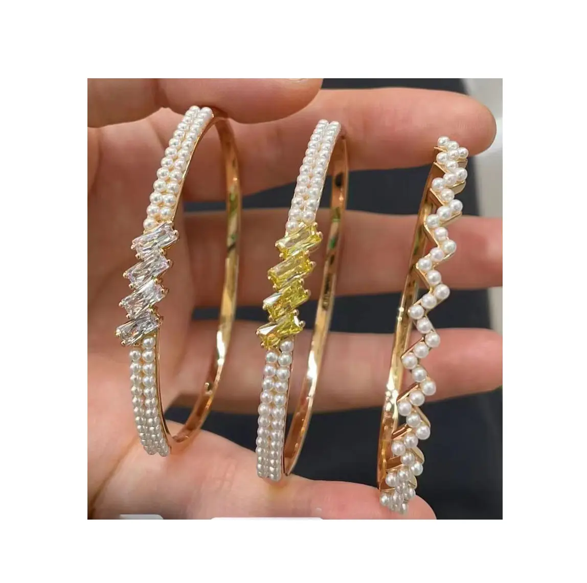 Braccialetto di gioielli di moda Aaaaa zircone bracciale di lusso con lettere di perle per donna