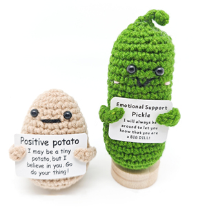 Muñecos de Ganchillo Kawaii Mini de Apoyo Emocional, Patata Positiva de Ganchillo, Tarjeta de Afirmación de Regalo, Peluche de <span class=keywords><strong>Pulpo</strong></span> - Product Image 3