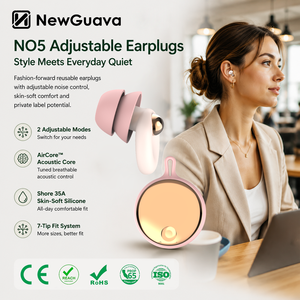 <span class=keywords><strong>Bouchons</strong></span> <span class=keywords><strong>d</strong></span>'oreilles réutilisables en silicone N05 Fashion, silencieux, avec accent métallique, ajustement confortable double mode pour fêtes, cafés, bars musicaux, voyages - Product Image 1