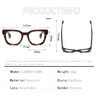 Étui à lunettes optiques en acétate le plus populaire, de luxe, de créateur, rétro, fait main, rectangulaire, imprimé animal personnalisé, anti-lumière bleue