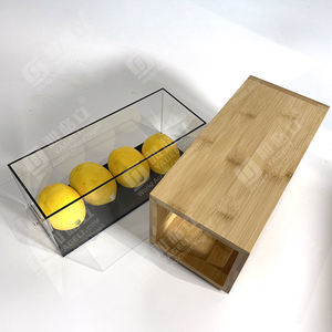 Caja de almacenamiento de pastelería de exhibición de pan de panadería acrílica personalizada altamente transparente de diseño exclusivo con cajón de Bambú - Product Image 3