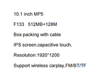 Écran tactile MP5 haute définition de 10,1 pouces, Carplay portable, appels mains libres Bluetooth, lecteur multimédia de voiture avec écran IPS