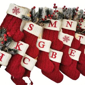 Knitted Letter Stocking, Cute Little Sock Ornament the Christmas Tree, Perfect for Holiday Party Vibes - Product Image 2