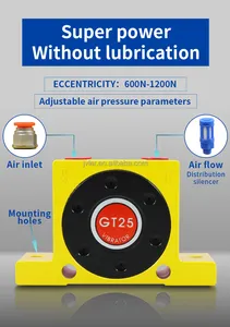 Umpan bahan Conveyor bergetar Screenning bergetar udara Hopper palu pneumatik turbin Vibrator dengan bahan Aluminium Aloi