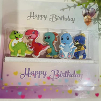 Bougies d'anniversaire en cire de paraffine colorées faites à la main en forme de dinosaures pour fêtes d'enfants, mariages et jours fériés – Non toxiques – Vente en gros