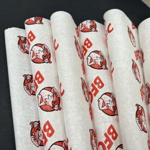 Papier ciré imprimé sur mesure, résistant à la graisse, pour emballage alimentaire, en pâte vierge non couchée, idéal pour l'emballage de burgers, poulet et hot-dogs - Product Image 3
