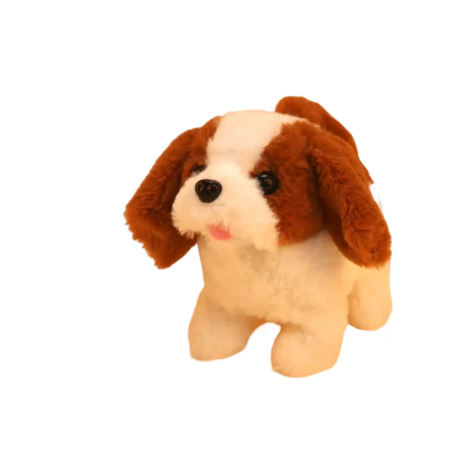 Peluche elettrico cucciolo giocattolo per bambini cane peluche giocattoli farciti a piedi Will Bark Wag The Tail Pet Toy Dog Zhejiang Unisex