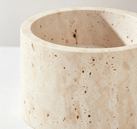 Bol de rangement en travertin beige naturel, pour bijoux, collations, fruits, décoration de table pour villa, maison, boutique, hôtel