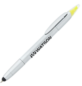 Bolígrafo 3 en 1 con Logotipo Personalizado, Lápiz Óptico y Resaltador, Retráctil, Tinta Negra Media, Impresión en Serigrafía, Regalo Promocional al por Mayor - Product Image 1
