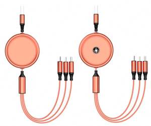 สายชาร์จโปรโมชั่นแบบ3 in 1 3A พับเก็บได้ชาร์จเร็วสายข้อมูลสามหัว USB สำหรับโทรศัพท์ /type c/android - Product Image 2