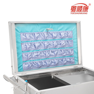 Yuekang Stainless Steel Emergency Cart 50kg 40kg Medical <b>Trolley</b> With Double Doors And Drawers For Hospital Clinic Use - Product Image 4
