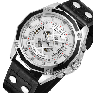 Montres chinoises FORSINING 3 ATM Montre résistante à l'eau automatique squelette décontractée pour homme - Product Image 3