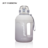 Bouteille d'eau de voyage en plastique grande taille Yiben avec paille et couvercle anti-fuite pour la gym et le sport