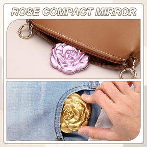 Mini miroir de maquillage - Miroir double face pour retouches - Miroir portable pliable pour les voyages - Product Image 4